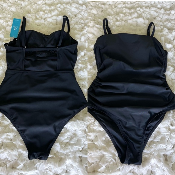 NWT Women's Shirred Strappy Cutout One Piece Swimsuit SIZE SMALL - Picture 14 of 16